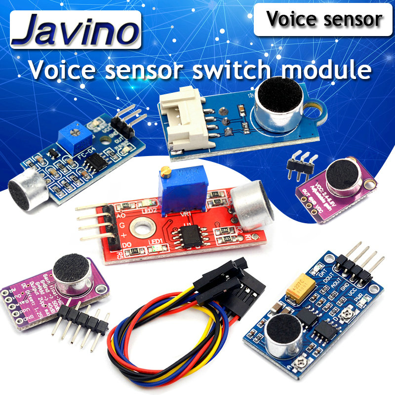 Sensor Kit Arduino - โมดูลเซ็นเซอร์เสียง Voice SENSOR สวิทช์เสียงนกหวีดไมโครโฟนเครื่องขยายเสียง DIY Kit