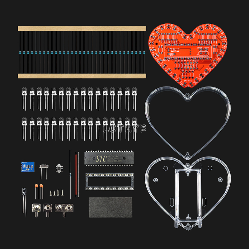 หลากสี LED รูปหัวใจไหลแสง DIY  - Microcontroller Kit บทวิจารณ์และราคา